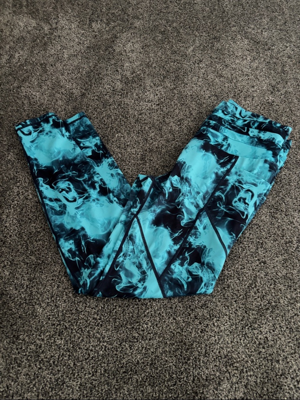 CVG Women’s Teal Marble Print Performance Leggings
